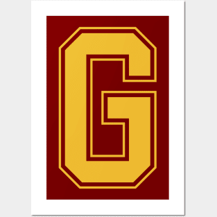 Monogram Red Yellow College House Initial G Posters and Art